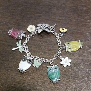 Source Unknown Multicolor Owl Charm Bracelet